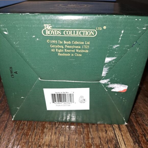 Vintage 1998 Boyds Bears & Friends Bearstone Collection 227716 Sparky & The Box - Picture 2 of 13
